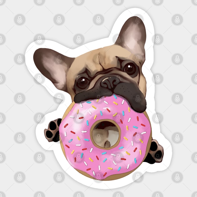 French bulldog sweet donuts for frenchie lover Sticker by Collagedream